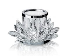 QF Lotus Flower Kerze Teelichthalter Kerzenhalter, Transparent, Set von 2
