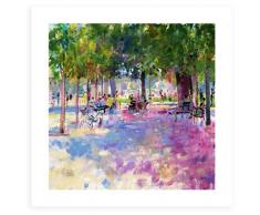 ArtWall Kunstdruck auf Leinwand, Motiv Der Balkontisch, ungewickelt, flach, 71 x 91 cm