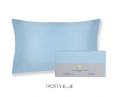 Beauty of Orient Kissenbezug, 25 Momme, 100 % Reine Maulbeerseide, für Haar und Haut, natürlich, hypoallergene Seide, ideal für Körper und Schlaf King - 20 x 36 Eisiges Blau