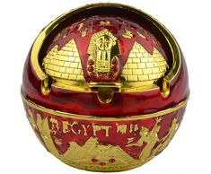 Exquisiter exotischer Aschenbecher, antiker ägyptischer Stil, Pyramide des Pharaos, Winddicht, als Dekoration für Zuhause, Büro, A2 Red