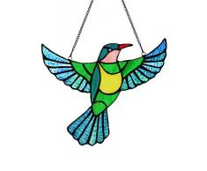 Alivagar Vogel-Fenster-Buntglas-Aufhängung, Sonnenfänger, 22,9 x 19,1 cm