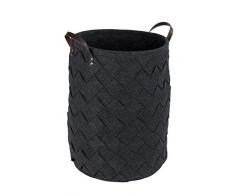 Wenko Wäschesammler Trovo Fassungsvermögen 75 l, 100% Polyester, Grau, 40 x 40 x 60 cm