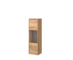 Germania 2329-244 Hängevitrine CALVI, Navarra-Eiche-Nb./Steingrau, 35 x 40 x 140 cm