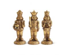 K&K Interiors 53930A Nussknacker, Kunstharz, glitzernd, 3 Stile