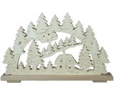 SchwibboLa SB 1-3 Erzgebirgischer Doppelt Beleuchteter Schwibbogen mit Zertifizierung 1-3, 50 x 30 cm