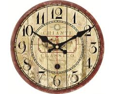 ShuaXin Vintage Wanduhr für Country Design Nicht – Inlett Silent Leise Holz Uhr Geschenk Home Deko für Zimmer Antik 12 H1