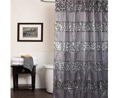 Sweet Home Collection Badezimmer Dusche Vorhang, Sinatra Silber, 177,8 x 182,9 cm