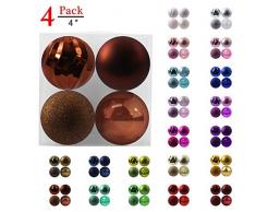 GameXcel Christbaumkugeln Ornamente für den Weihnachtsbaum – bruchsichere Weihnachtsdekoration, perfekt zum Aufhängen XL (4.0) 4pcs Bronze