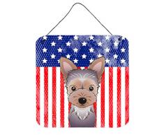 Carolines Treasures Türaufhänger Amerikanische Flagge und Yorkie, mehrfarbig