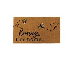 Elrene Farmhouse Living Honey Im Home Bee Fußmatte aus Kokosfaser, Natur, 18 x 30 (Coir Mat)