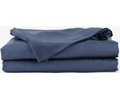 Hotel Sheets Direct Bettbezug-Set aus 100% Bambus, Besser als Seide, 1 Bettbezug, 2 Kissenbezüge mit Eckbändern und Reißverschluss Twin/Twin-XL Marineblau