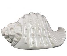 Urban Trends Keramik Conch Seashell Figur, 20,3 cm von 14 cm von 10,2 cm glänzend weiß
