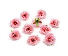 Künstliche Blumenköpfe in Großhandel zum Basteln, Seidenrose, künstliche Blumen, Hochzeit, Heimtextilien, Heimdekoration, Blätter, Kunsthandwerk, Kunstblumen, 4,5 cm, 30 Stück Rose