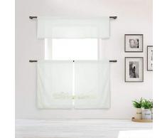 Home Maison Desideria Küchenvorhang und Etagen-Set, 58 x 15 (1 Stück) 29 x 36 cm (2 Stück), Weiß