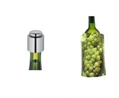 Cilio Weinflaschenverschluß und Kühlmanschette Grapes