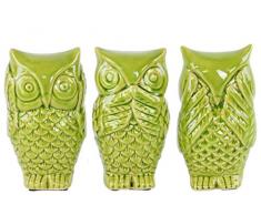 Urban Trends Keramik Eule NO Evil (hören/sprechen/sehen) Figur Sortiment Der DREI Gloss Finish, grün