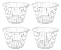 United Solution Wäschekorb, leicht, Kunststoff, 1 Büschel, Weiß, 4 Stück