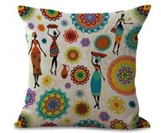 Linara Boutique Decor Quadratisch Überwurf Kissen Kissen, Portraits auf Leinwand der afrikanischen Beauty Serie für Couch, Sofa, Bett, Home Decor, Interieur Design, 45,7 x 45,7 cm (45 x 45 cm) Strike a Pose