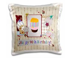 3D Rose Collage von Sternen Cupcake und Kerze Happy 90th Birthday, 40,6 x 40,6 cm