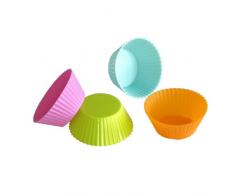 YooCook YC38693 Silikonbackförmchen, rund, Silikon, 12 Stück, rosa/Orange/grün/türkis