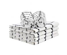 Talvania Küchentücher aus 100% Baumwolle, Dobby-Webgewebe, weiches und saugfähiges Mehrzweck-Geschirrtuch, Handtuch und alle Küchenreinigung, 38,1 x 63,5 cm, 6-teiliges Set 15 x 25 inch weiß