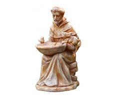 Napco 18062 sitzend St. Francis mit Tiere und Futterhaus Garten Statue, 29,2 cm