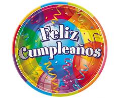 Feliz Cumpleanos Geschenktüten Speiseteller 9 mehrfarbig