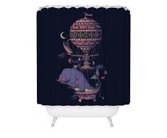 Nautisches Wal Dusche Vorhang schönen Vintage-Ballon Marineblau Skurril Animal Ocean Schimmelresistent Wasserdicht Stoff Badezimmer Decor