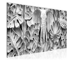 Bilder Elefant Afrika Wandbild 150 x 60 cm Vlies - Leinwand Bild XXL Format Wandbilder Wohnzimmer Wohnung Deko Kunstdrucke Weiß 5 Teilig - MADE IN GERMANY - Fertig zum Aufhängen 015356c
