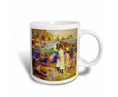3dRose Renoir Kinder am Strand Tasse, 15 Oz, Keramik, Mehrfarbig, 11,43 x 8,45 x 12,7 cm