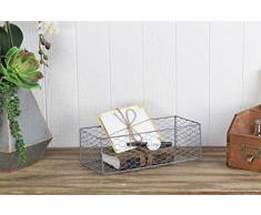 Cheung s Set of 3 gefüttert Draht rechteckig Aufbewahrungsbox mit Deckel, grau, braun, weiß