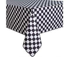 Biscaynebay bedruckte Stoff-Tischdecken, wasserabweisend, auslaufsicher, für Esszimmer, Küche, Hochzeit und Partys 52X70 schwarz / weiß