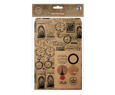 Kraft Gift Bags, Geschenktaschen aus Kraftpapier, bedruckt, 6 Stück in 2 Größen, mit Stickerbogen