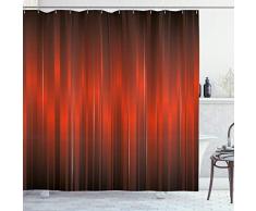 Maroon Vorhang für die Dusche von ambesonne, lebendigen Design Vertikal Farbe Bands Streifen Vintage Dramatische Muster Bulb Aufnahmen, Stoff Badezimmer Decor Set mit Haken, Maroon Schwarz, Textil, Multi 1, 69W x 75L