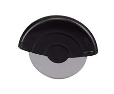 Relaxdays, schwarz Pizzaschneider Premium Edelstahl, Gastro, Wheel, Pizzamesser rund, Pizzaroller, spülmaschinenfest, 1er-Set