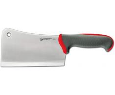 Sanelli Ambrogio Linie TECNA Farbe Falke, Professionelles Hackmesser zum Schneiden von Fleisch und Fisch, Griff rot hygienisch und rutschfest, Edelstahl