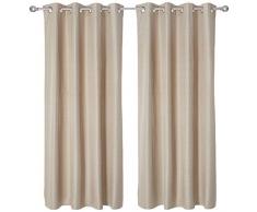 Deconovo Ösen Thermogardinen Verdunkelungsvorhang Gardinen Blickdicht Verdunklungsvorhänge Schlafzimmer, Polyester, Beige, 175x140
