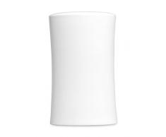 Berghoff Concavo modernes Verglastes Vase, klein 12 cm, Porzellan, Weiß, 12,5 x 9 x 9 cm