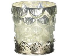 Decoris Teelichthalter, Glas, Weiß