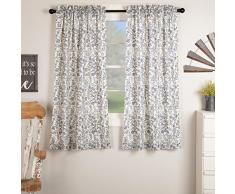 Piper Classics Doylestown Fenstervorhänge und Tischplatte, Blau Landhausstil Floral 63 Panel blau