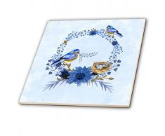 3dRose 215936_1 Dekokranz aus Keramik mit Blumenmotiv, 10 cm