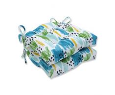 Pillow Perfect Outdoor | Indoor Flicker Seaglass Große Stuhlkissen (2er-Set) 17,5 x 16,5 x 4, blau