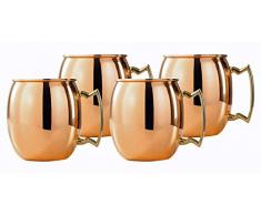MadhuS Collection mg Dekor Bierkrug aus Kupfer 4 Stück