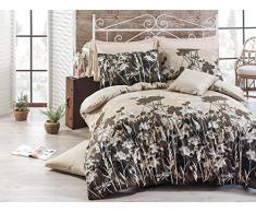 Eponj Home Bettwäsche-Set für Einzelbett 155 x 220 cm Beige Brown White