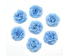 Seidenblumen in Großhandel Kunstblumen Köpfe Seiden-Orchidee Kunstblumen Kopf für Hochzeit Dekoration DIY Kranz Geschenk Scrapbooking Basteln Kunstblumen 4,5 cm 30 Stück blau