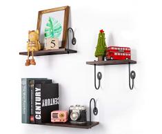 Olakee Wandregal, 3 Stück walnuss