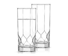Luminarc 6 Stück hoch Octime Diamond 310 ml Longdrinkgläser Glas Trinkglaeser Wassergläser Drinkgläser Set Saftglaeser Spülmaschinenfest transparent