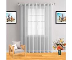 Infinite Home Schönheit Ein Paar Gardinen mit Tülle Top 1 Extra-Wide Panel: 102 x 84 Silber