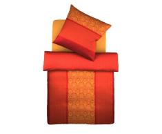 fleuresse G022239-0004-0100 Satin Bettwäsche - Modern classic 135 x 200 cm weihnachtsrot