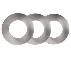 AEG AEGA191131 A+, Orbita LED Einbauleuchten Set Easydim, 3 x 500 Lumen, Aluminium, 5 W, Integriert, 3 Stück, nickel, 3,2 cm